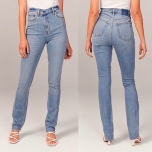 Abercrombie & Fitch The ’90s Slim Straight Ultra High Rise Jeans Light Wash 28/6